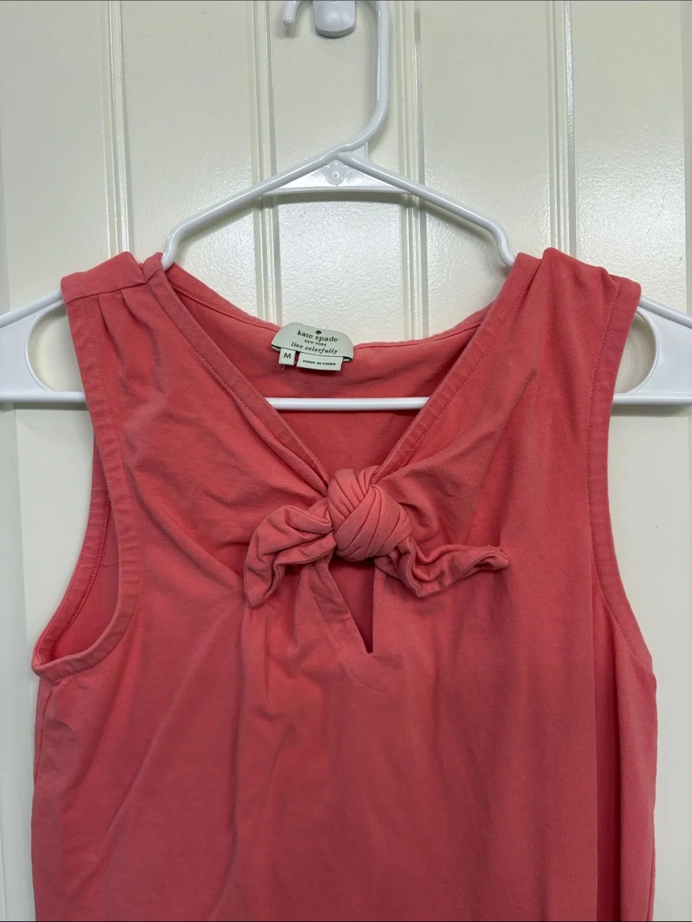 Kate‎ Spade Women's Coral Knot-Back Sleeveless Top Blouse